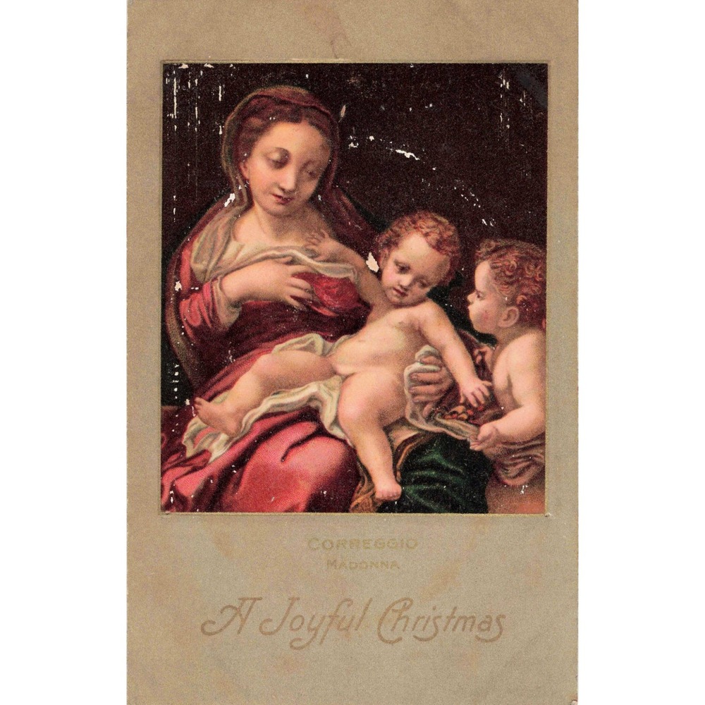 Vintage Correggio Madonna Christmas Postcard Printed in Germany Divided Back G+ - Picture 1 of 2